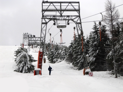 Schlepplift am Skihang