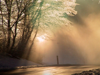 Eis und Nebel für Autofahrer