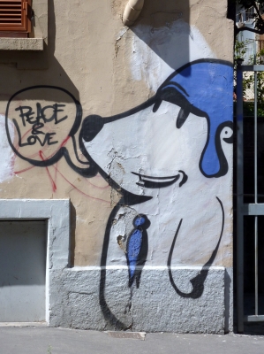 Wanddekoration Graffiti Snoopy Hund