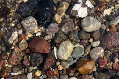 Steine im flachen Wasser