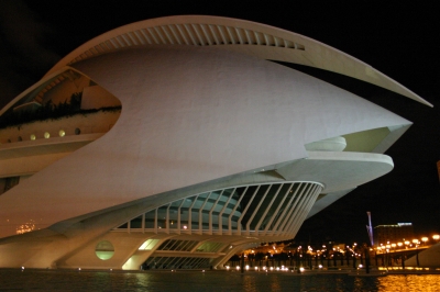 Valencia, Palau de les Arts Reina Sofía bei Nacht