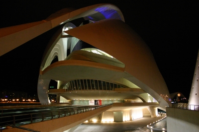 Valencia, Palau de les Arts Reina Sofía bei Nacht 3