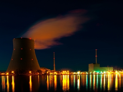 nuke power plant "ISAR1" and "ISAR2" at night
