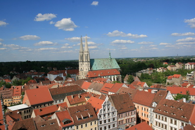 Blick vom Rathausturm in Görlitz über die Stadt
