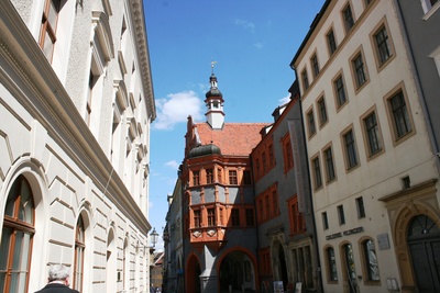Blick zum Schönhof, dem Schlesischen Museum in Görlitz