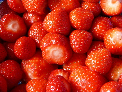 Gepflückte Erdbeeren