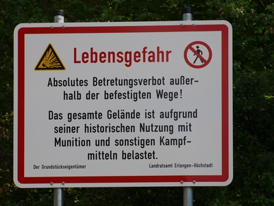 Lebensgefahr - absolutes Betretungsverbot