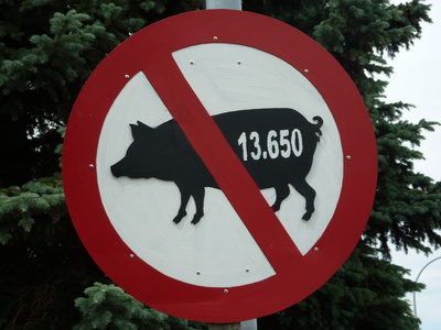 Betreten verboten,Schweinemastanlage