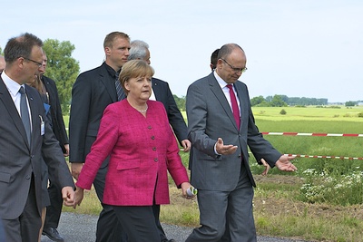 Bundeskanzlerin Dr. Merkel und Minister Sellering