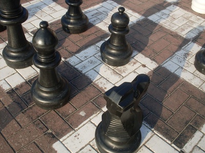 Schachspiel im Freien