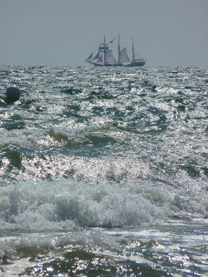 Segelschiff am Horizont - Fernweh