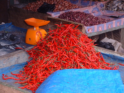 Chilli auf einem indonesischen Markt