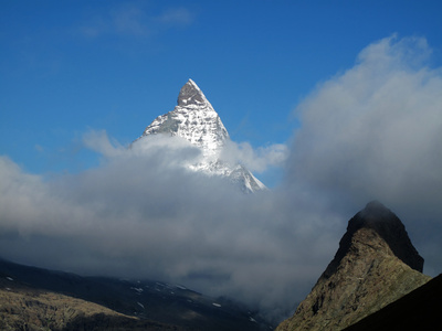Nur die Spitze des Matterhorns