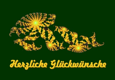 Glueckwunschkarte Goldfraktal