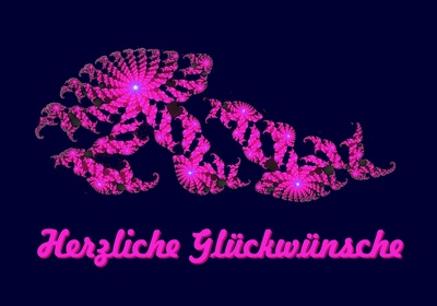Glueckwunschkarte pinkfraktal