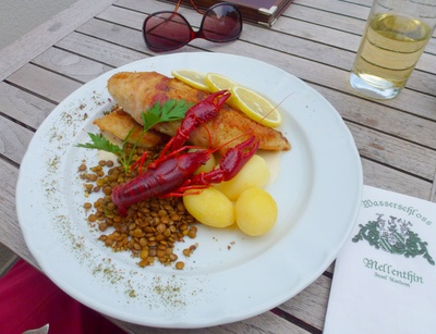 Fischmenü in einem Restaurant auf Usedom