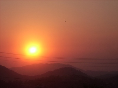 Roter Sonnenuntergang in Ölüdeniz (Türkei)