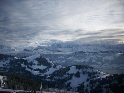 Blick vom Rigi über die Alpen