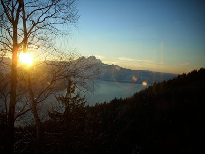 Sonnenuntergang in den Schweizer Bergen