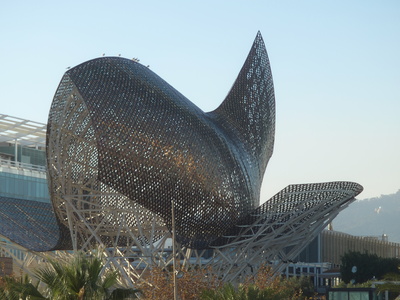 Bronzefisch am Olympiahafen in Barcelona 2