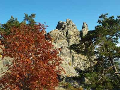 Teufelsmauer bei Timmenrode am Harz im Herbst