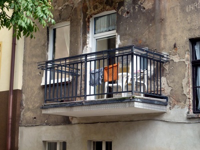 Balkon eines alten Hauses in Danzig