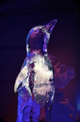 Eisskulptur-Pinguin