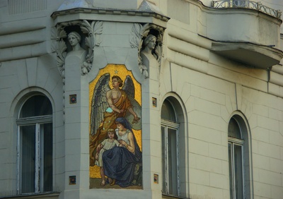 Fassadenverzierung in Budapest
