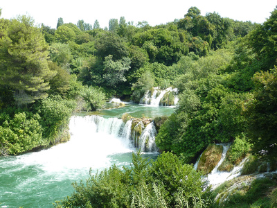 Wasserfall im Naturpark in Kroatien