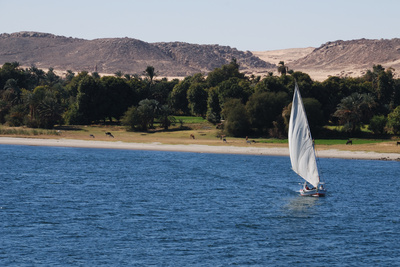 Feluke auf dem Nil bei Assuan