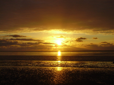 romantischer Sonnenuntergang Nordsee