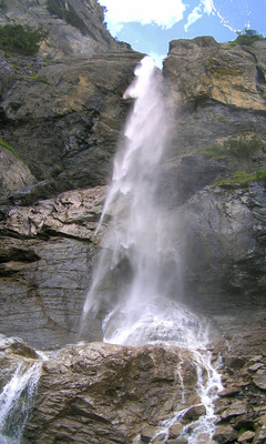 Wasserfall im Klettersteig