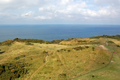 Blick vom Hiddensee-Leuchtturm auf die Ostsee