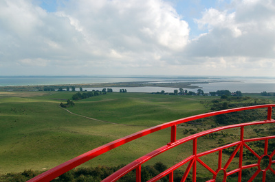 Blick vom Hiddensee-Leuchtturm auf die Vitter Bucht