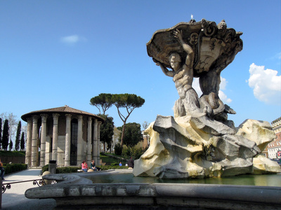 Rom - Vestattempel und Brunnen