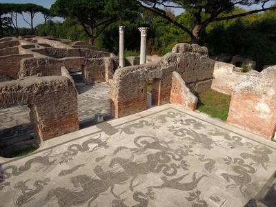 Rom - Mosaikfußboden in Ostia antica