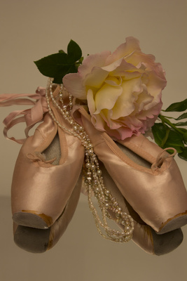 Ballettschuhe und Rose