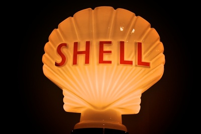 alte Werbe-Leuchte Shell