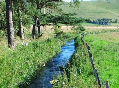 Fluss in den Scottish Borders