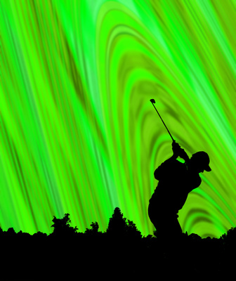 Golfer Fond grün