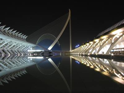 Valencia, Stadt der Künste und Wissenschaften bei Nacht
