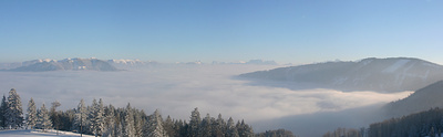 Panoramabild der Nebels im Nationalpark Kalkalpen