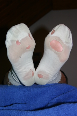 Löchrige Socken