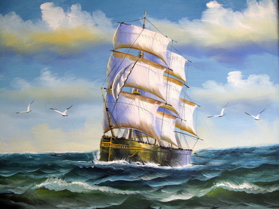 Schiff auf hoher See - Original
