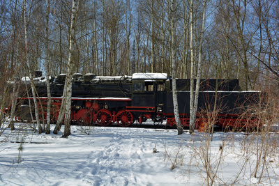 Lokomotive allein im Wald...