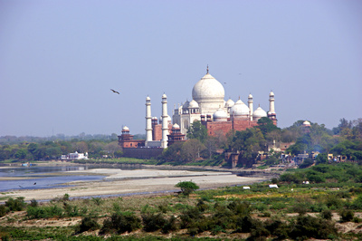 Blick vom Roten Fort zum Taj Mahal