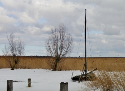 Winterlandschaft mit Boot