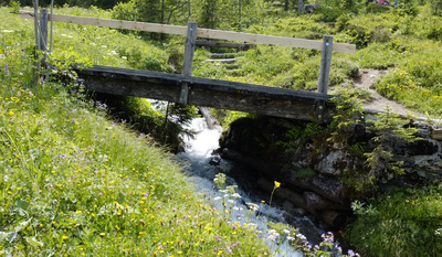 Holzbrücke über den Weissenbach