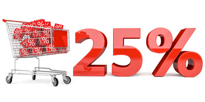 25% Einkaufswagen
