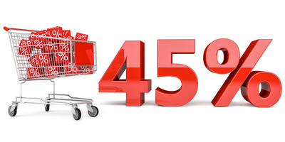 45% Einkaufswagen